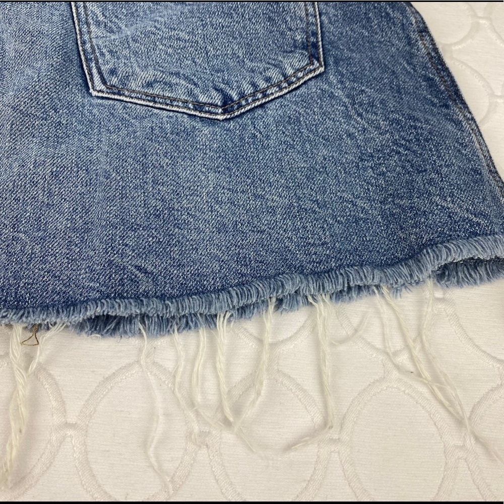 We The Free People Zip It Up Denim Mini Skirt Size 27/4 - Picture 9 of 9